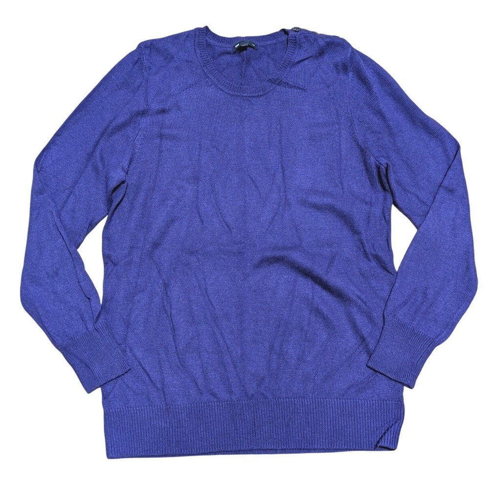 GAP Luxe Angora Blend Purple Knit Sweater Top Buttons Shoulder Womens XL